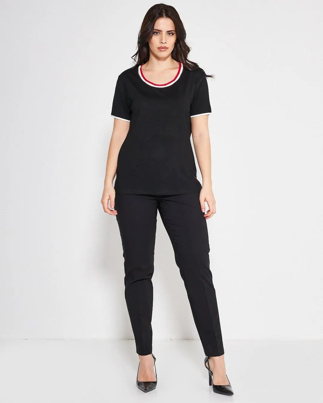 T-shirt girocollo BLACK DORABELLA PIU'