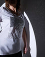 T-shirt in jersey di cotone elasticizzato con applicazioni di paillettes sul davanti BIANCO DORABELLA PIU'