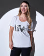 T-shirt in jersey di cotone elasticizzato con stampa LOVE BIANCO DORABELLA XL