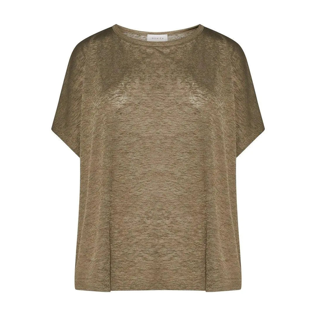 T-shirt in viscosa fiammata MILITARE IRONICA M-L