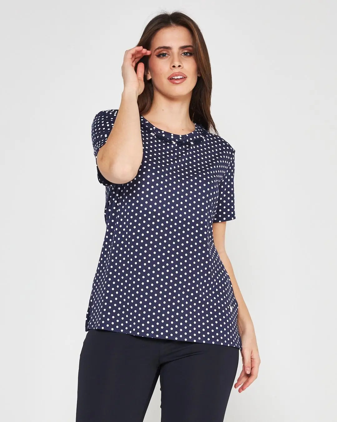 T-shirt pois BLUE NAVY DORABELLA PIU' XXXL
