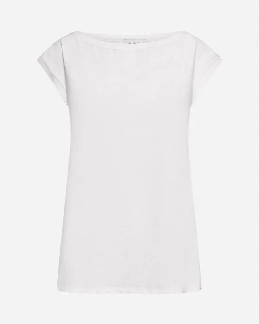 T-shirt scollo a barca BIANCO IRONICA
