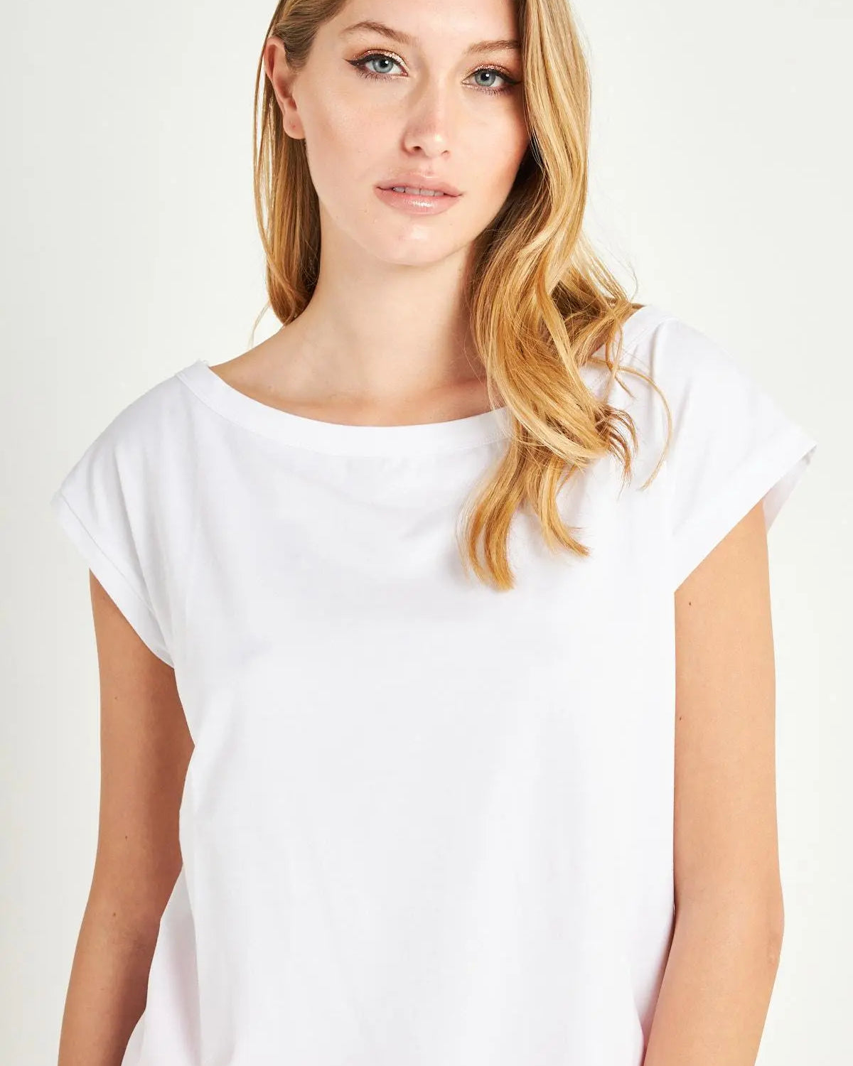 T-shirt scollo a barca BIANCO IRONICA