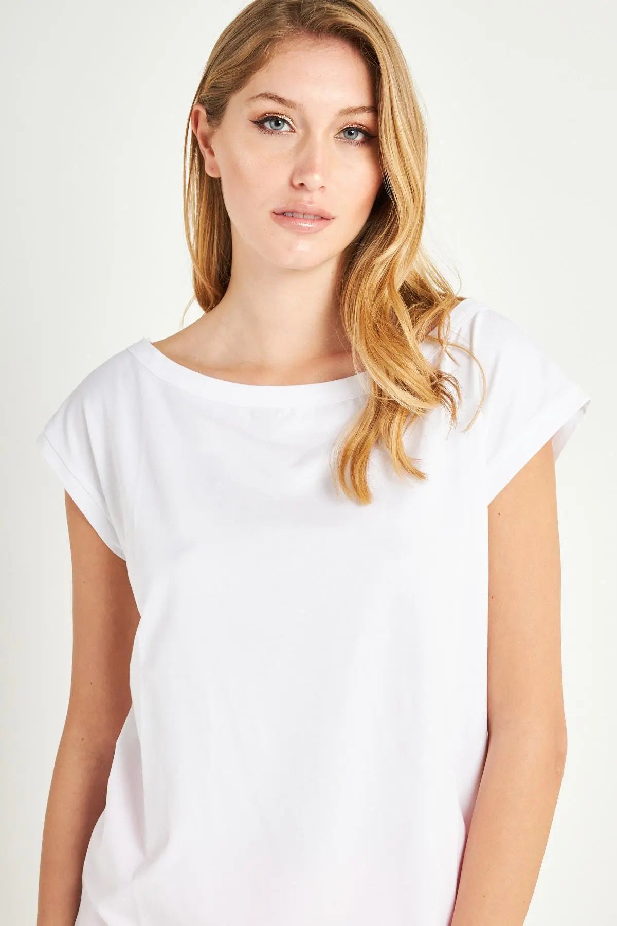 T-shirt scollo a barca BIANCO IRONICA