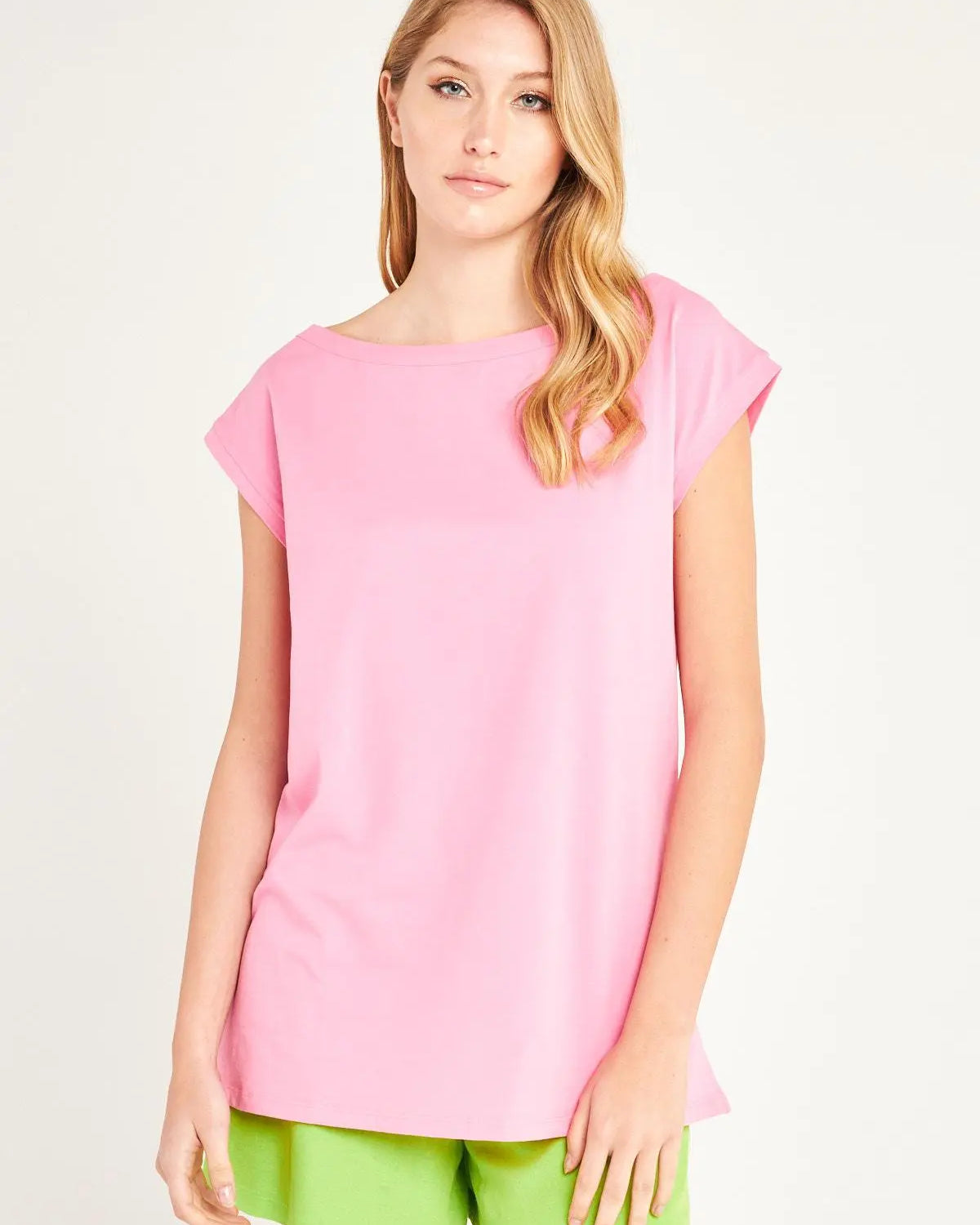 T-shirt scollo a barca ROSA BUBBLE IRONICA XL