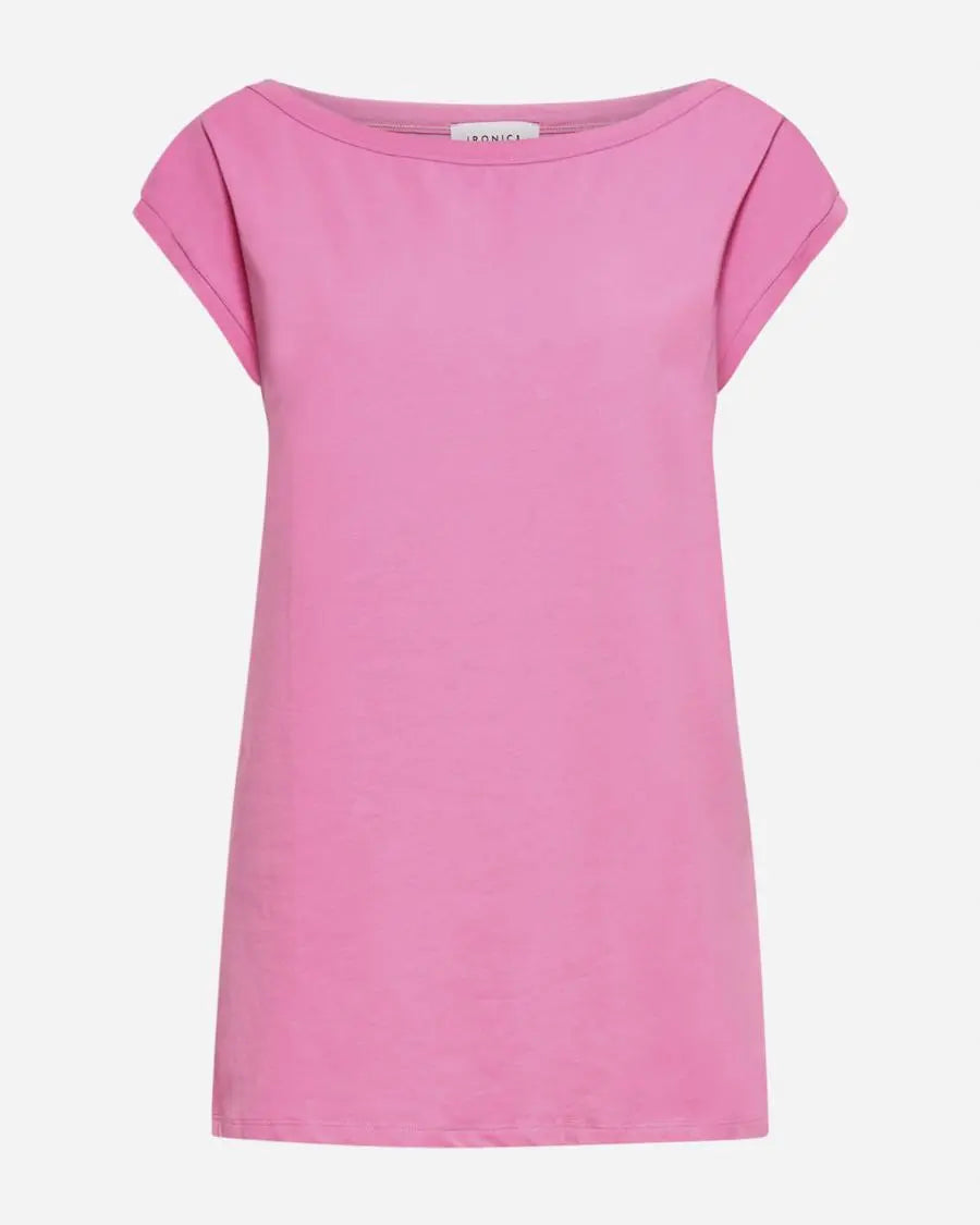 T-shirt scollo a barca ROSA BUBBLE IRONICA