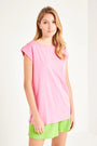 T-shirt scollo a barca ROSA BUBBLE IRONICA