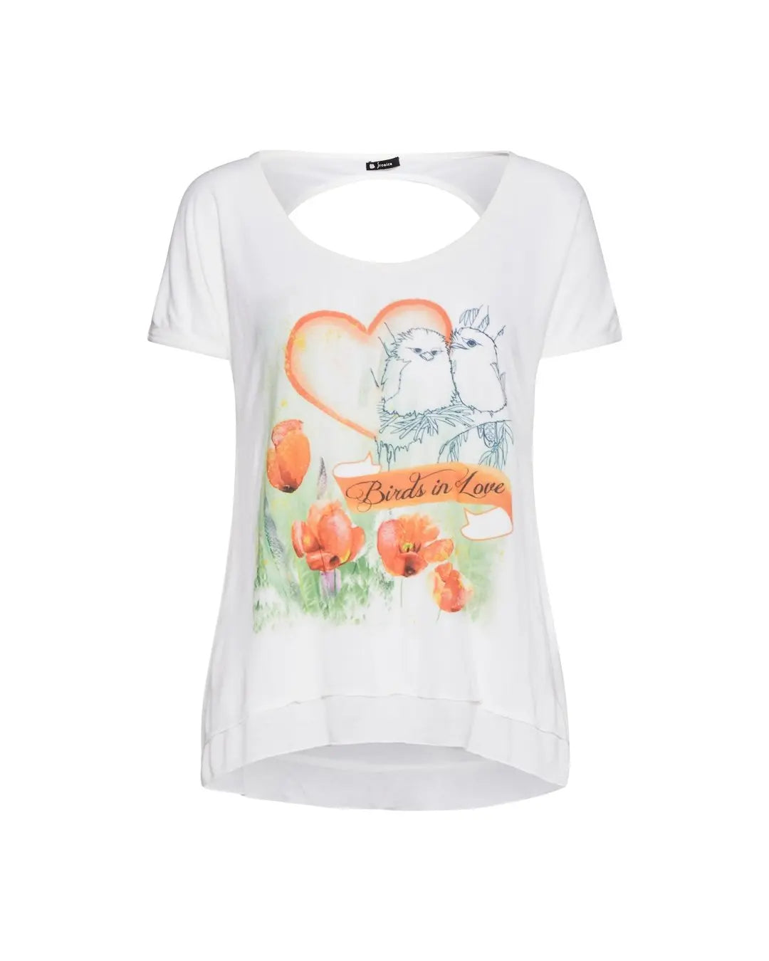 T-shirt stampa birds BIANCO IRONICA