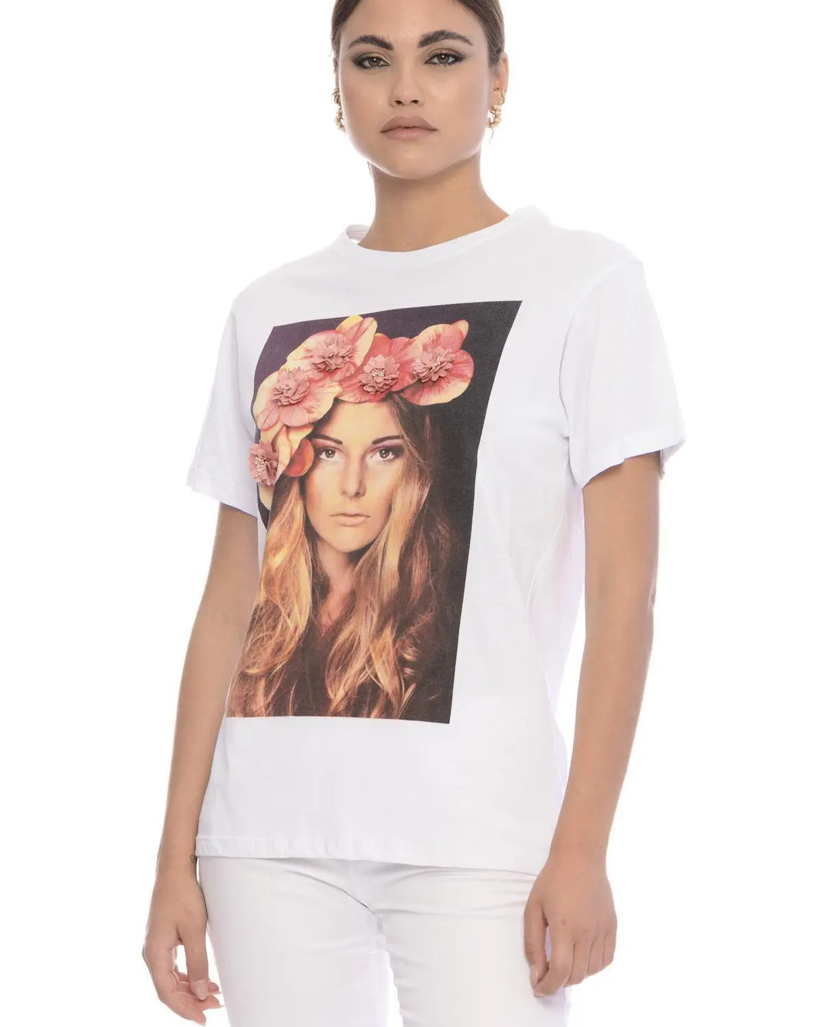 T-shirt stampa woman BIANCO IRONICA 52