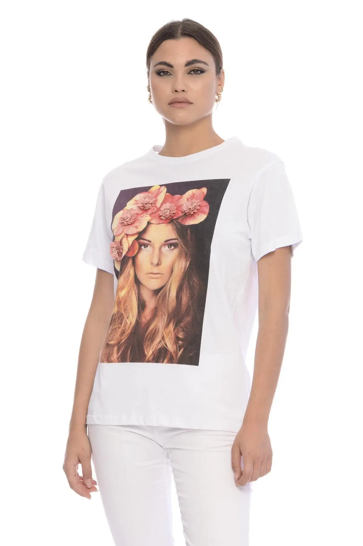 T-shirt stampa woman BIANCO IRONICA 52