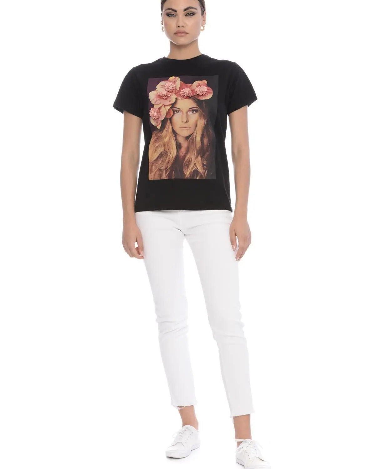 T-shirt stampa woman NERO IRONICA