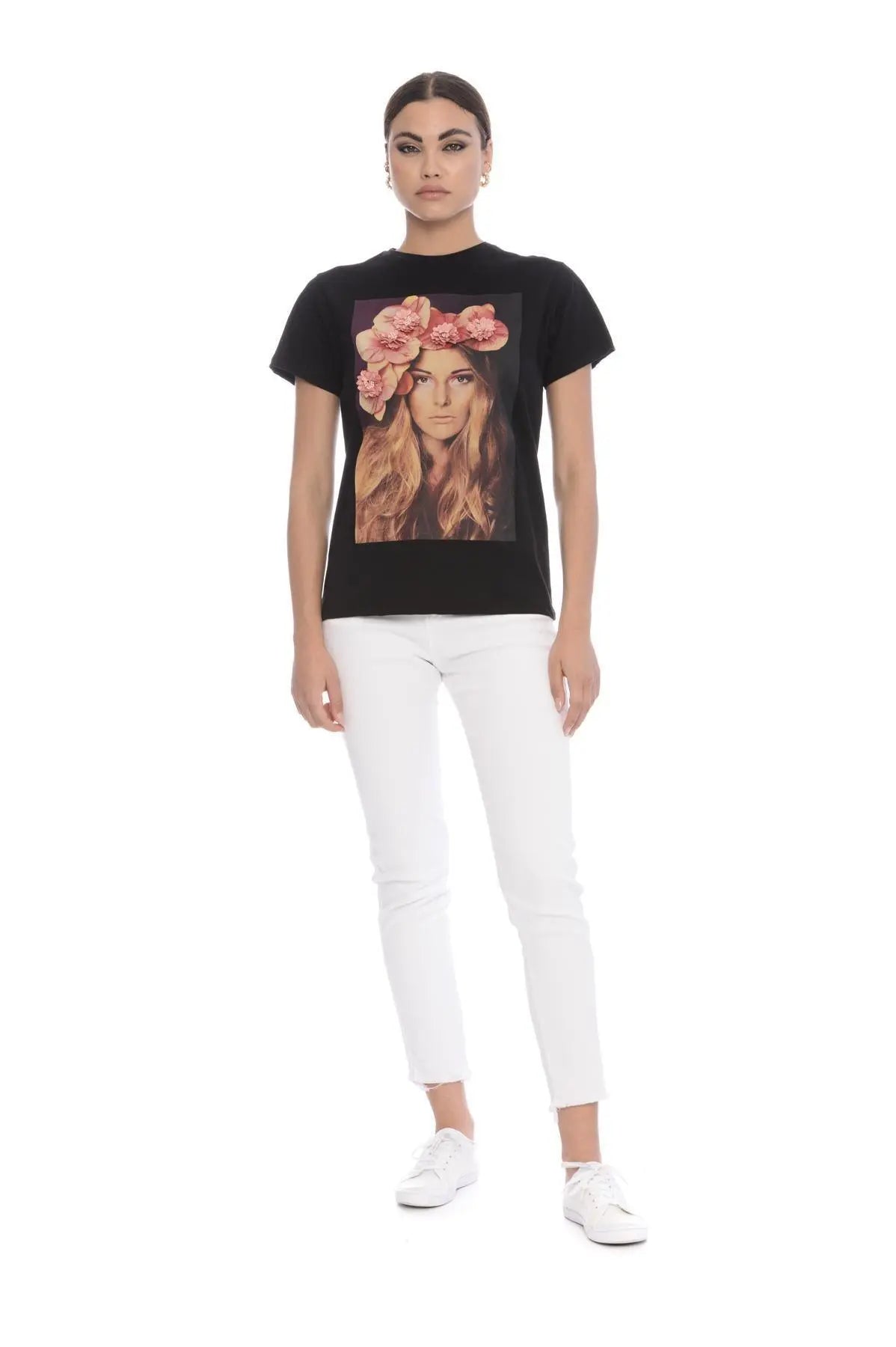 T-shirt stampa woman NERO IRONICA