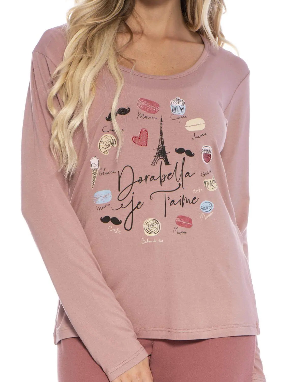 T shirt stampata ROSA ANTICO DORABELLA