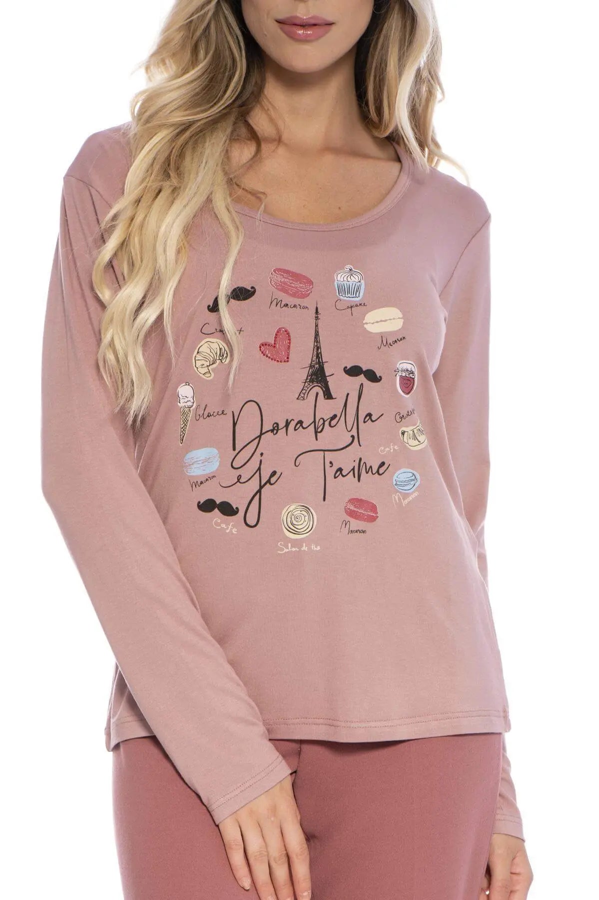 T shirt stampata ROSA ANTICO DORABELLA