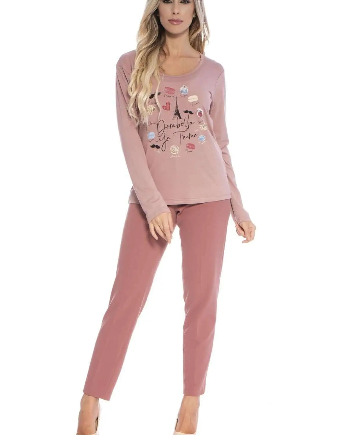 T shirt stampata ROSA ANTICO DORABELLA