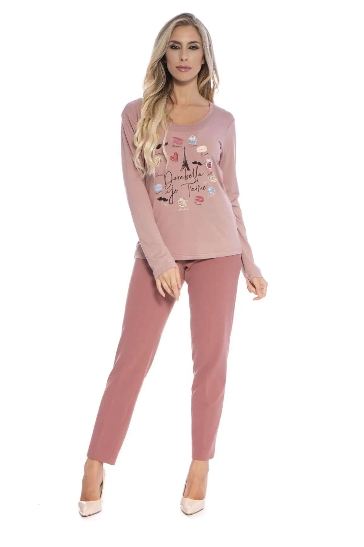 T shirt stampata ROSA ANTICO DORABELLA