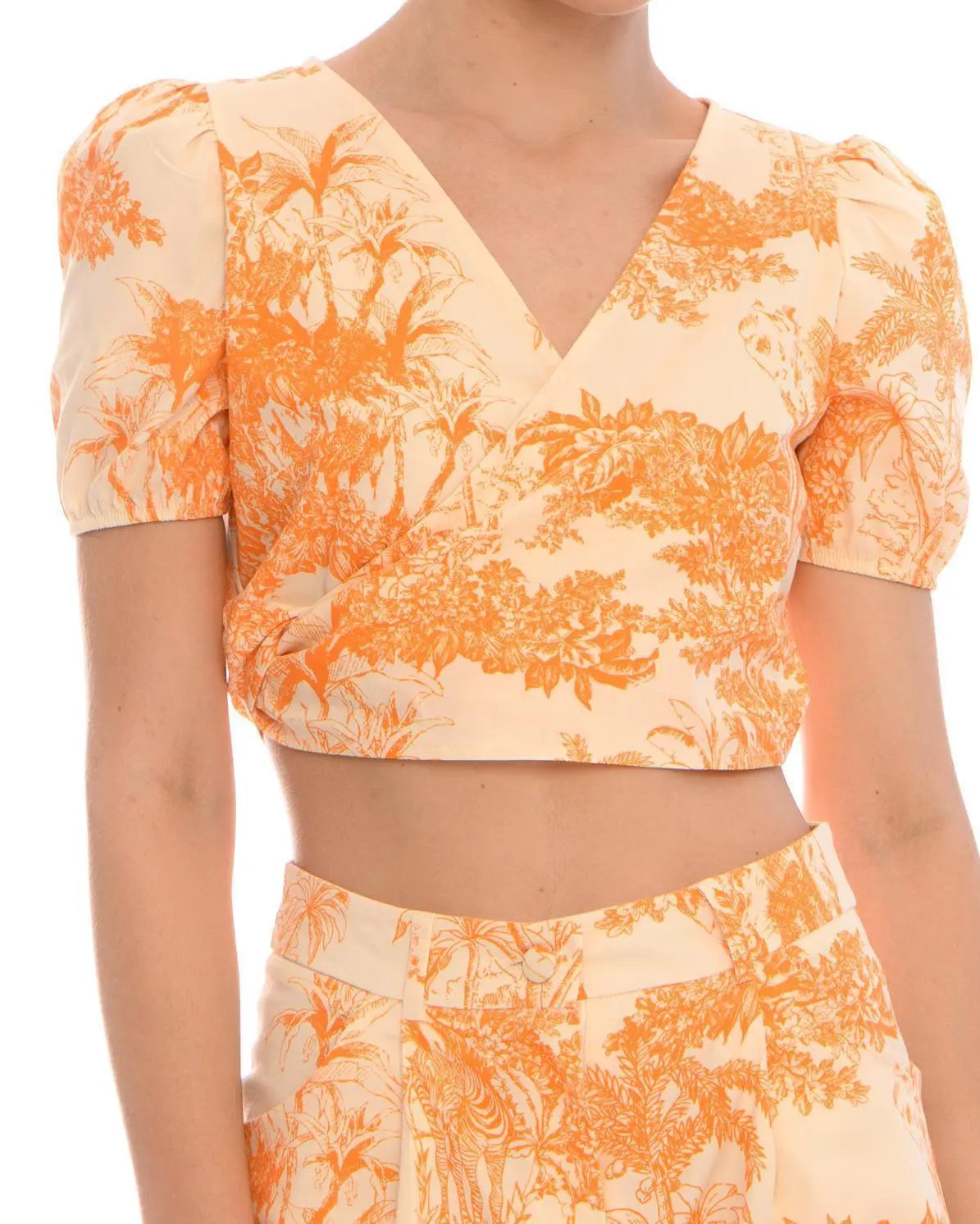 Top crop LIGHT BEIGE - ARANCIONE IRONICA