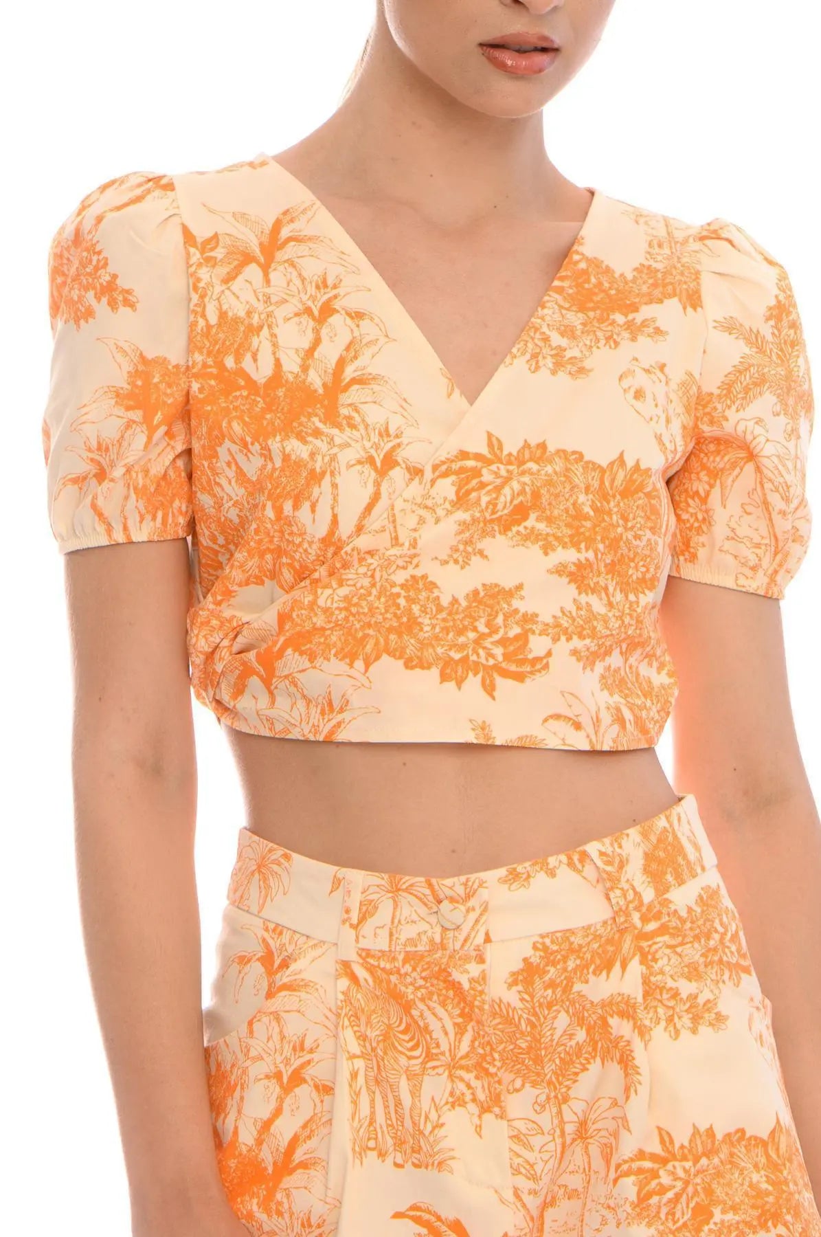 Top crop LIGHT BEIGE - ARANCIONE IRONICA