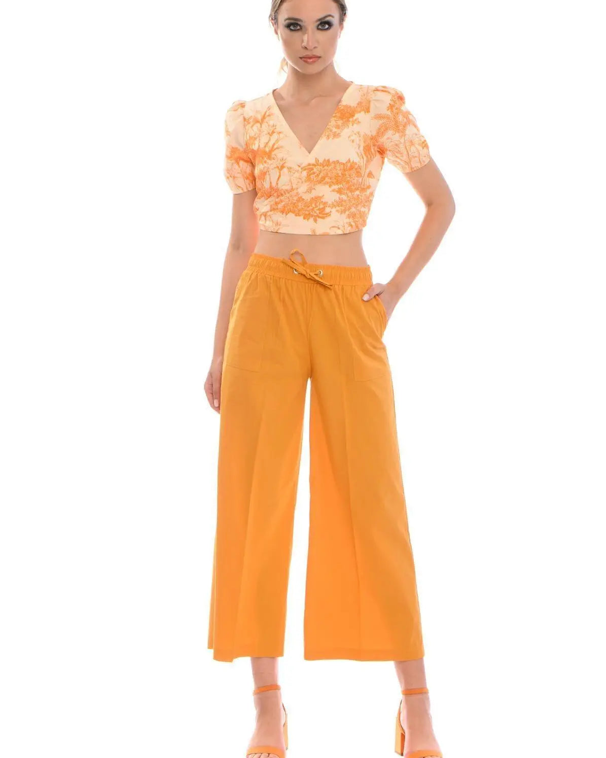 Top crop LIGHT BEIGE - ARANCIONE IRONICA