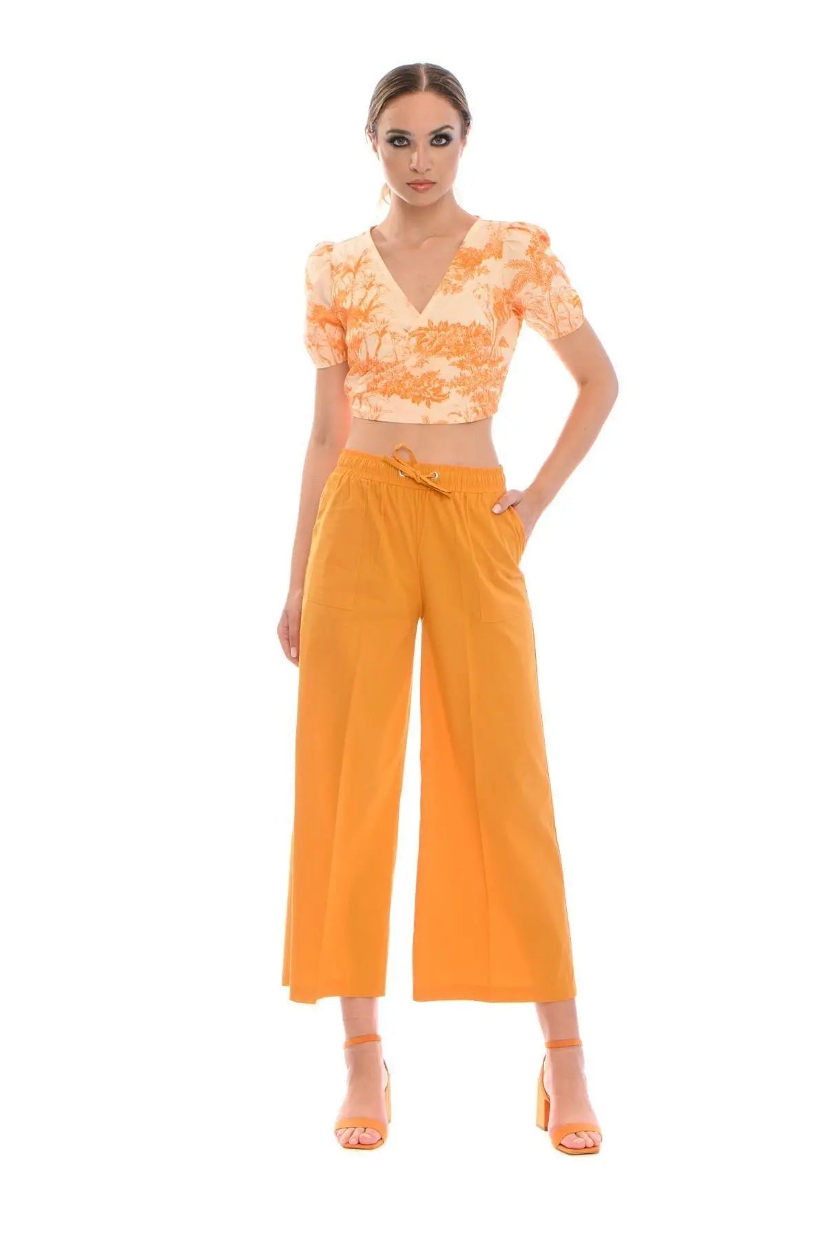 Top crop LIGHT BEIGE - ARANCIONE IRONICA