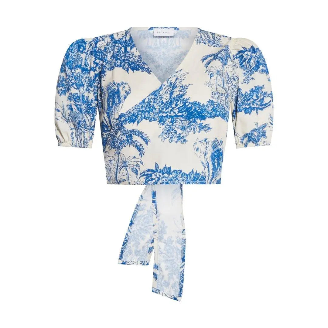 Top crop LIGHT BEIGE - BLU IRONICA L