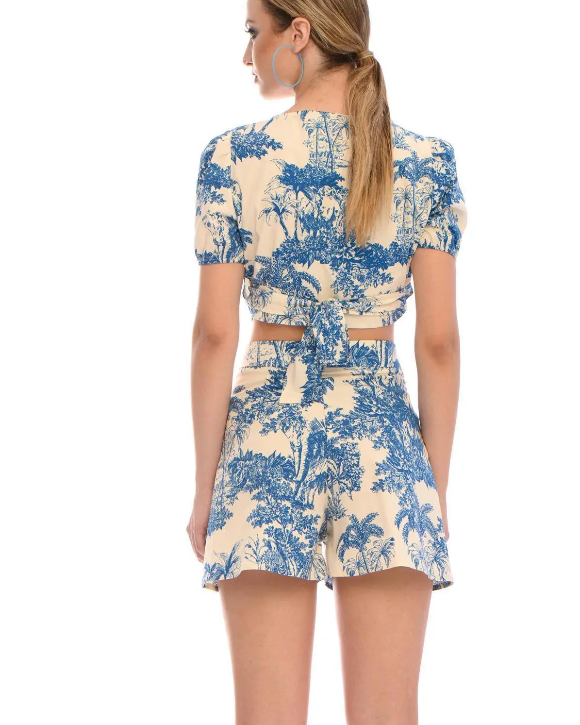 Top crop LIGHT BEIGE - BLU IRONICA