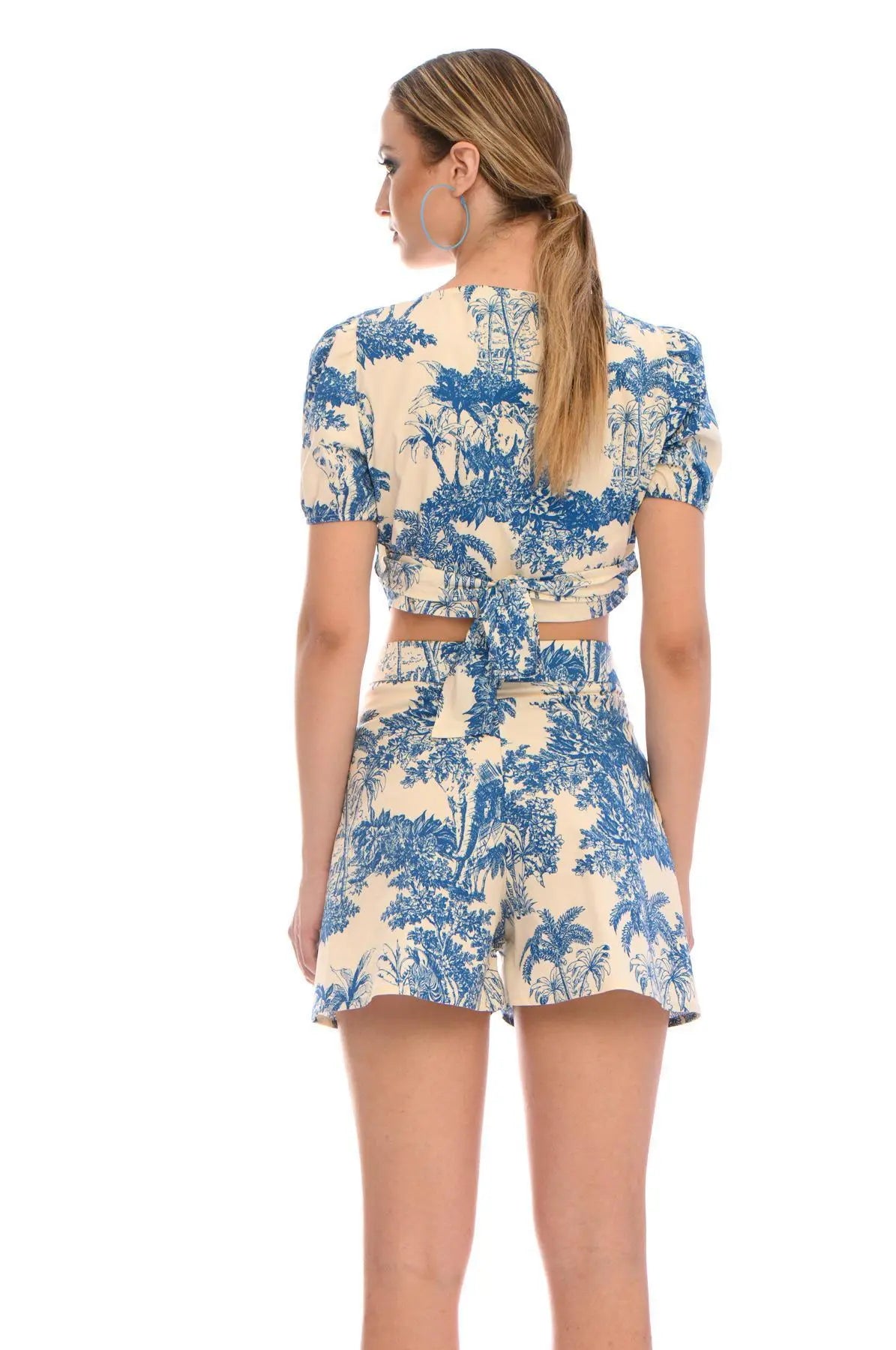 Top crop LIGHT BEIGE - BLU IRONICA