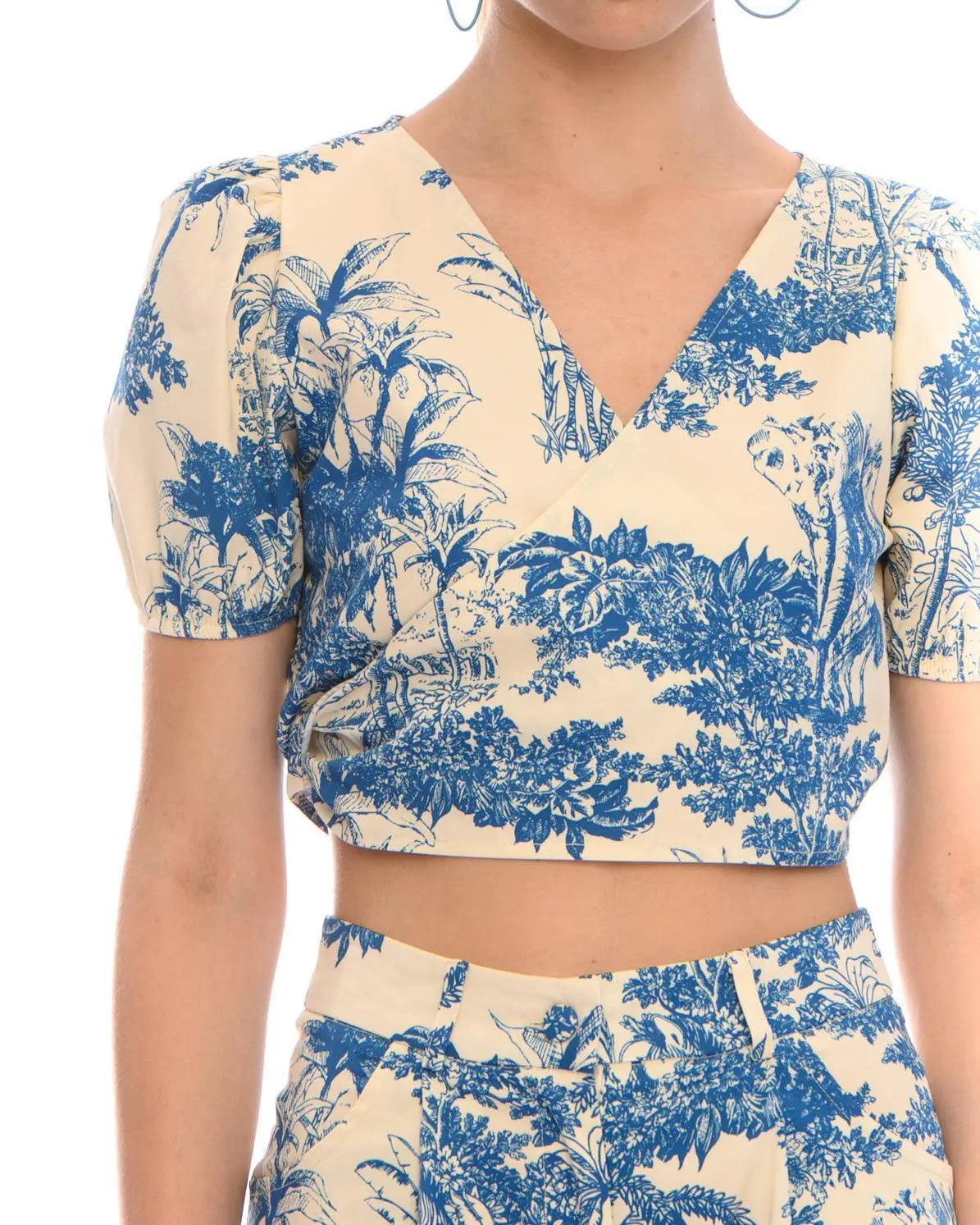 Top crop LIGHT BEIGE - BLU IRONICA