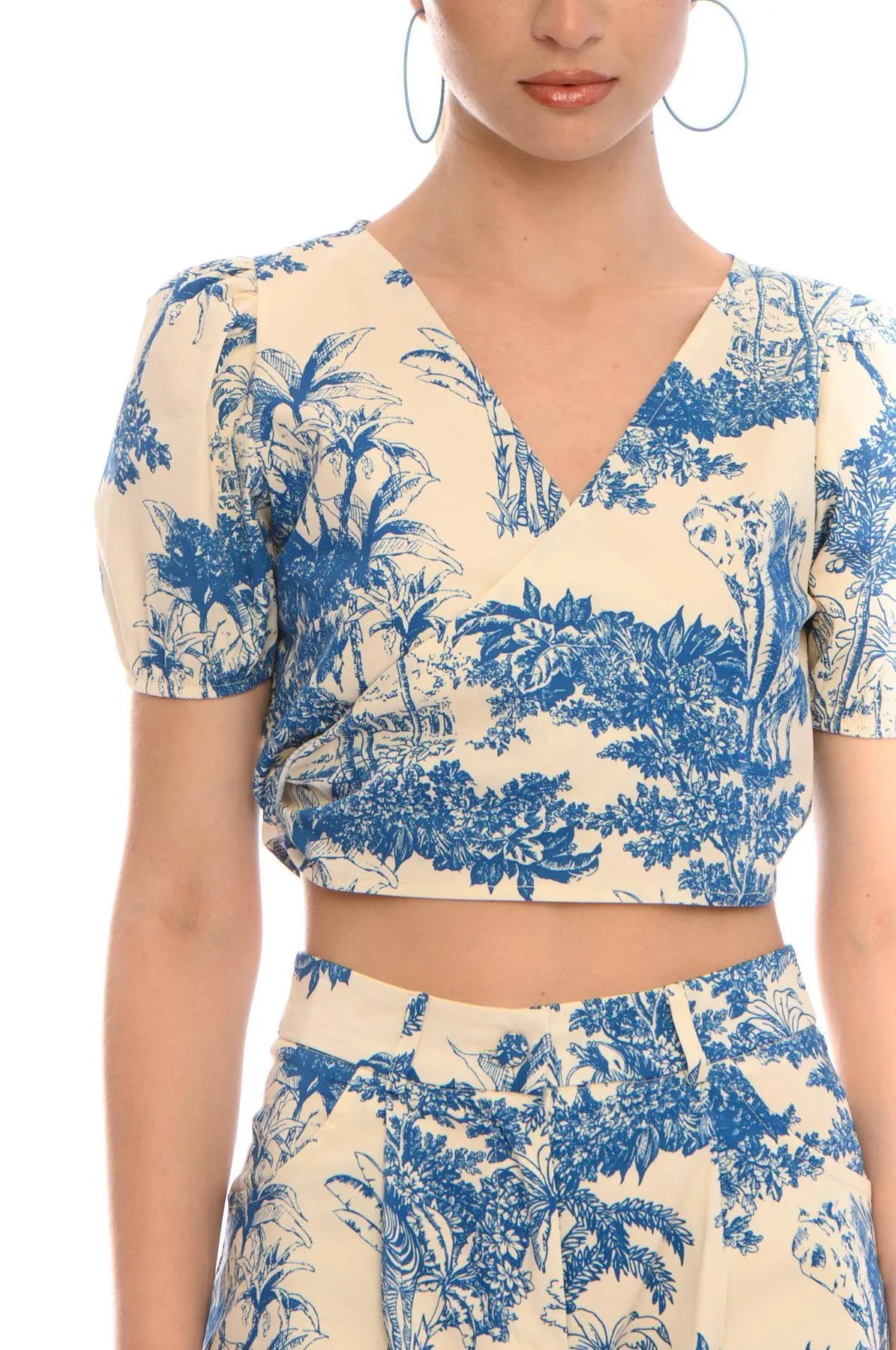 Top crop LIGHT BEIGE - BLU IRONICA