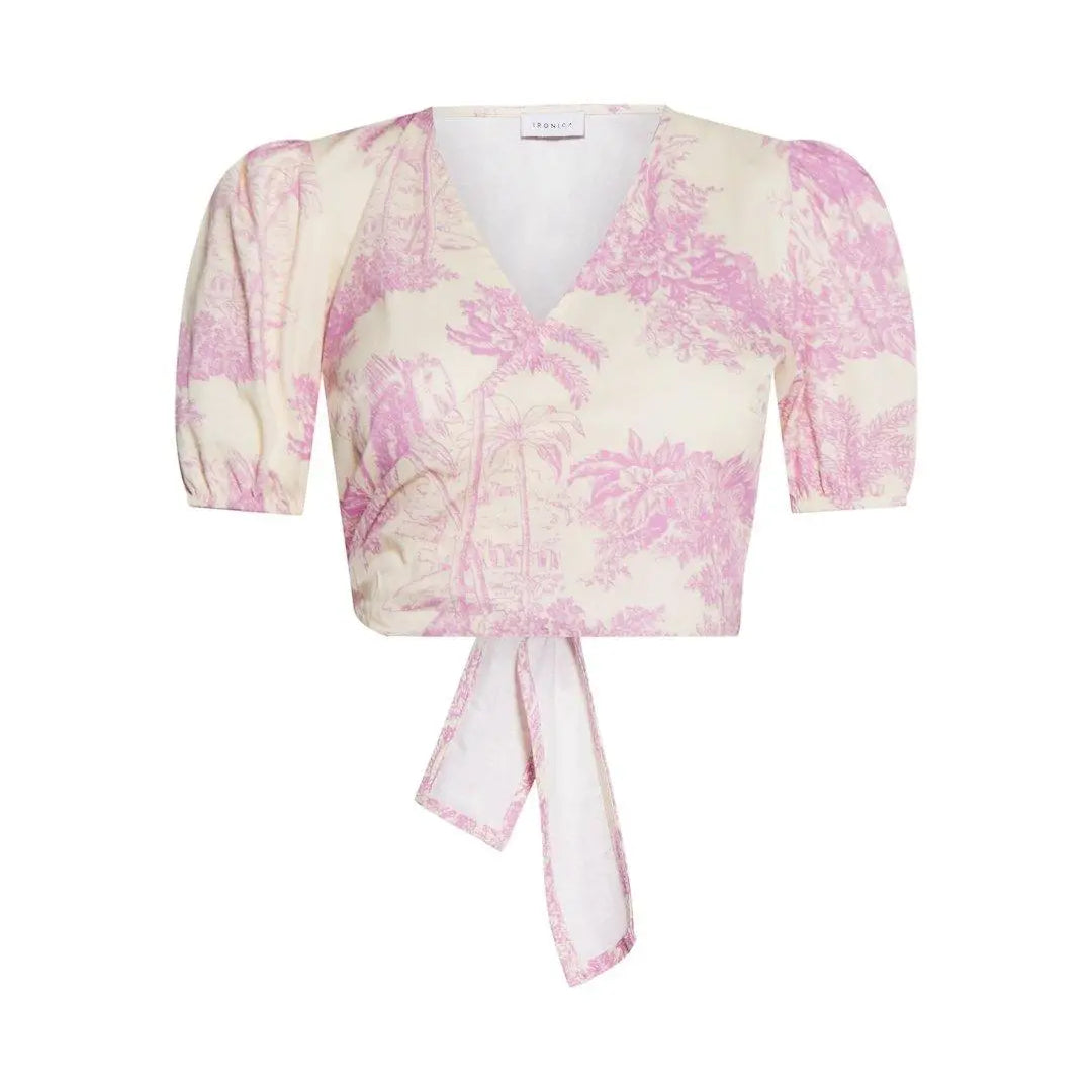 Top crop LIGHT BEIGE - LILLA IRONICA L