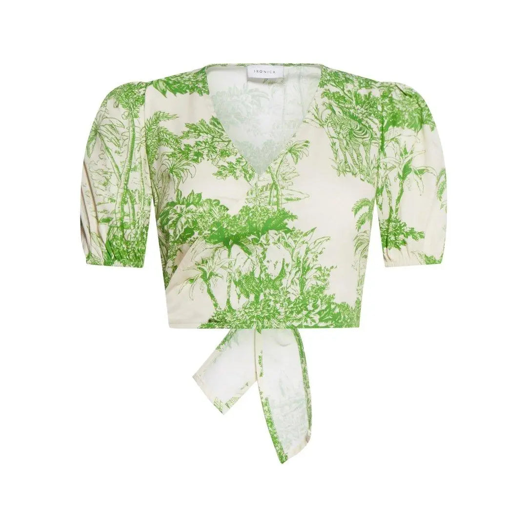 Top crop LIGHT BEIGE - VERDE PISTACCHIO IRONICA L