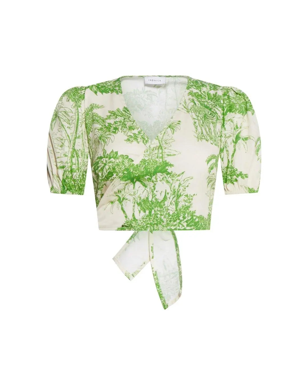 Top crop LIGHT BEIGE - VERDE PISTACCHIO IRONICA L