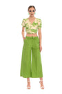 Top crop LIGHT BEIGE - VERDE PISTACCHIO IRONICA