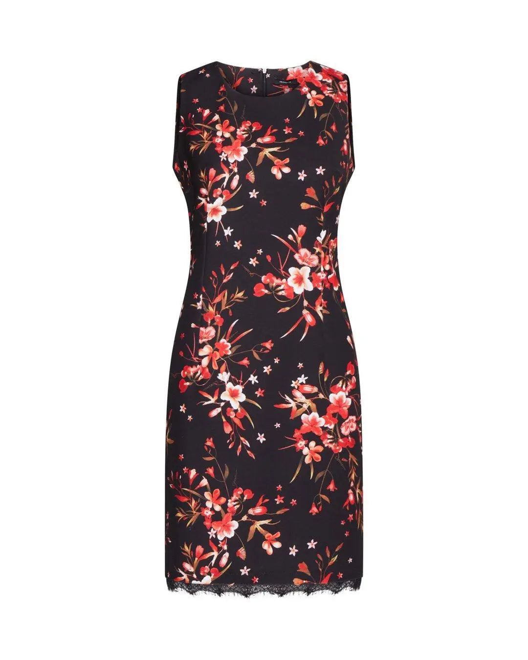 Tubino fantasia floreale NERO-ROSSO IRONICA 50