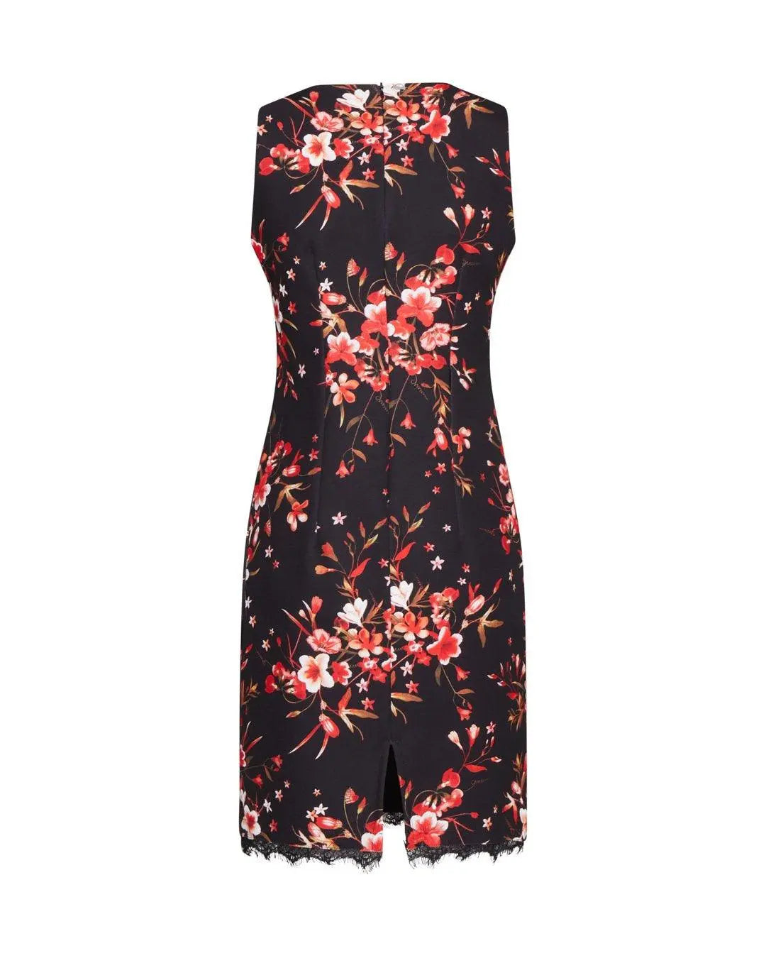 Tubino fantasia floreale NERO-ROSSO IRONICA