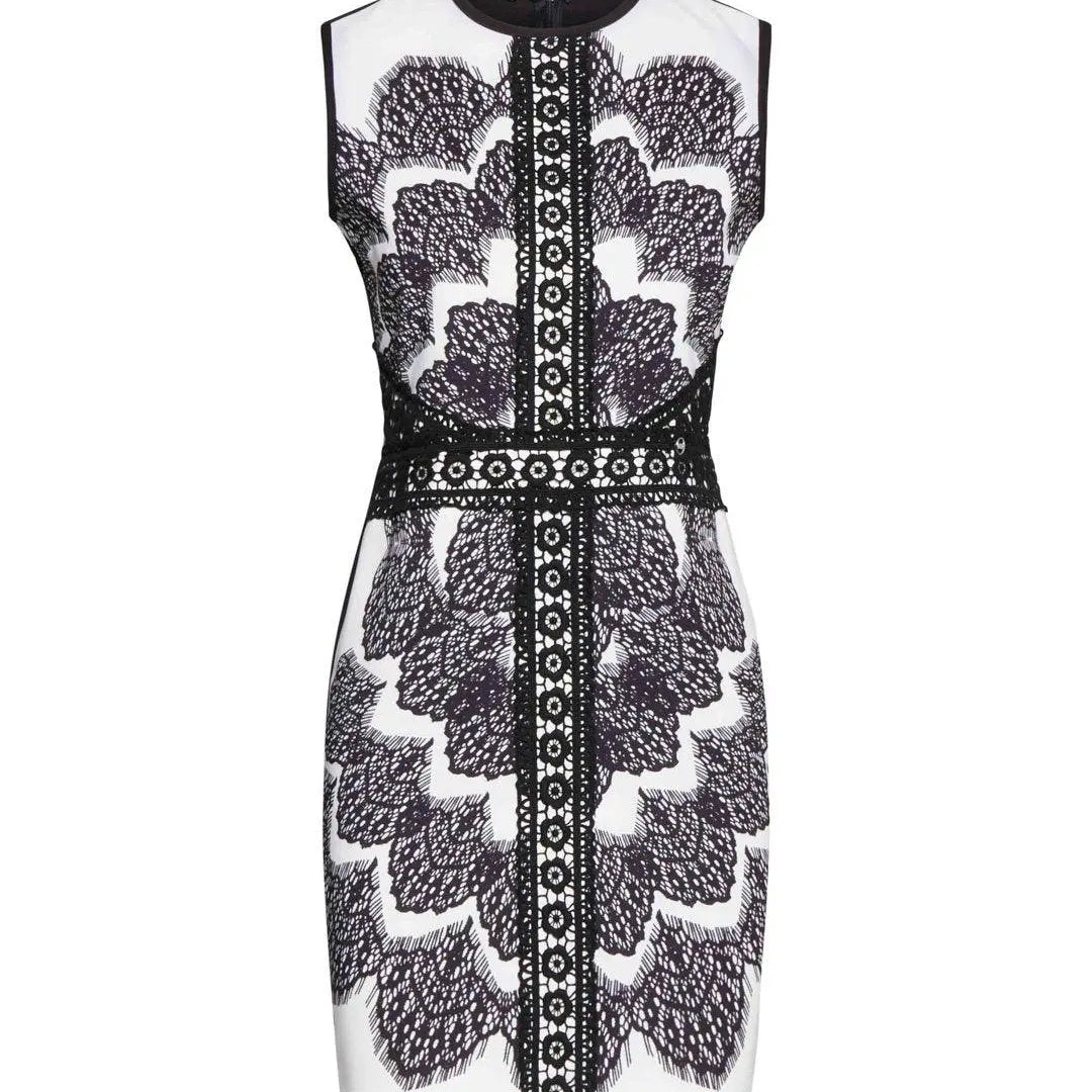 Tubino fantasia pizzo NERO-BIANCO IRONICA 50