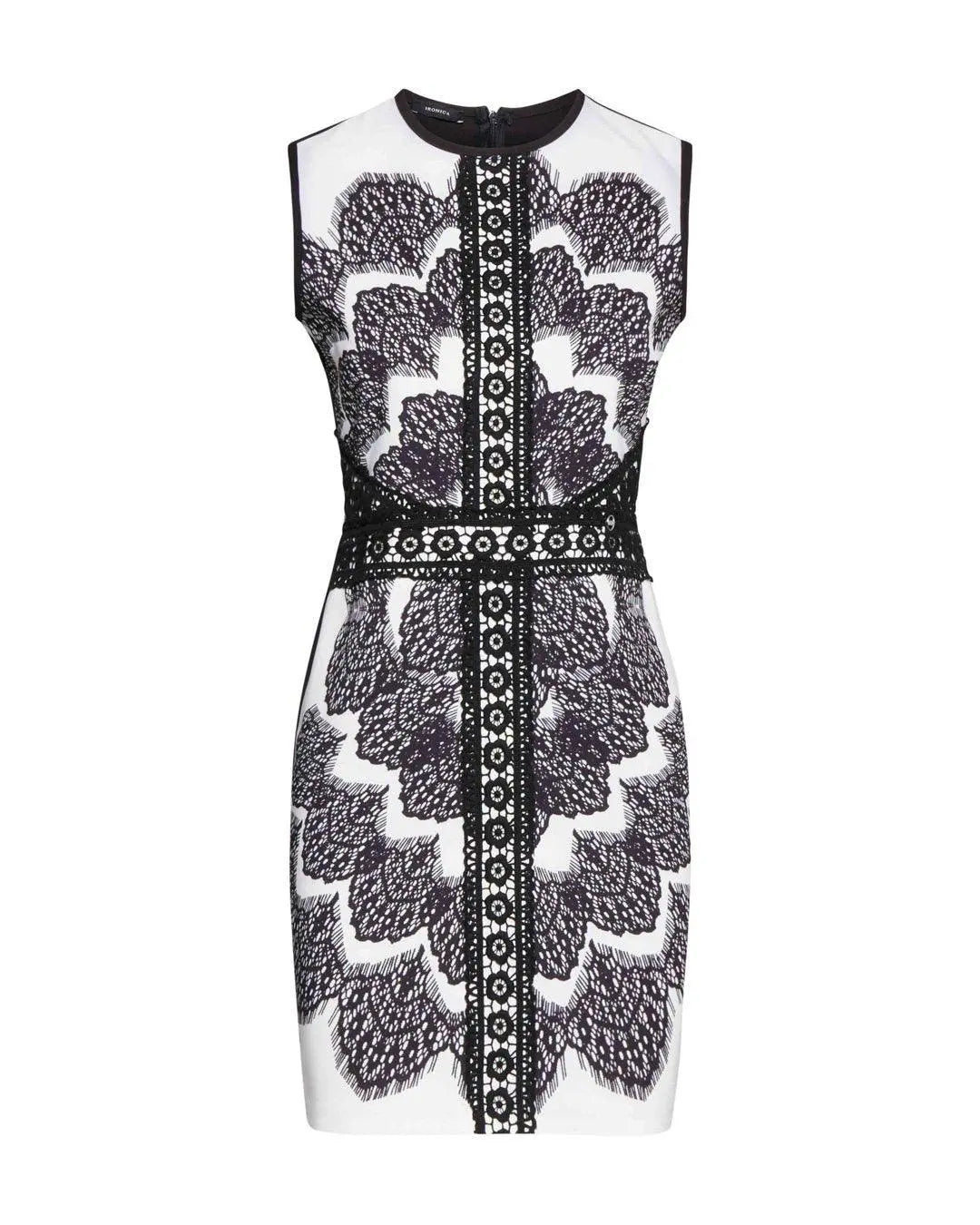 Tubino fantasia pizzo NERO-BIANCO IRONICA 50