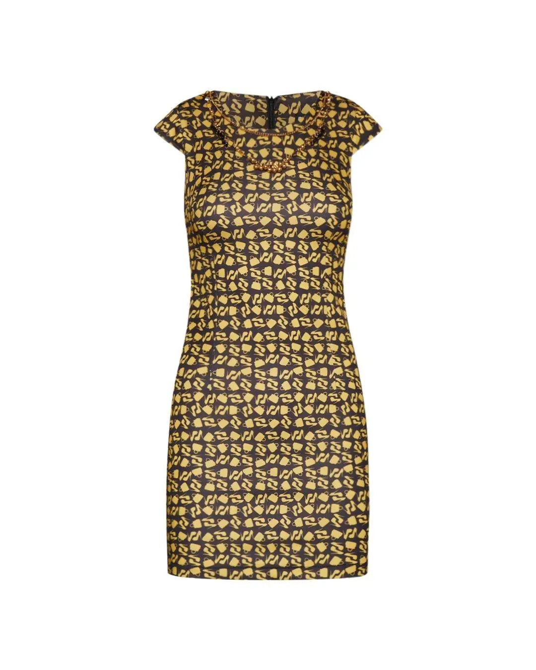 Tubino stampa fashion NERO-OCRA IRONICA 48