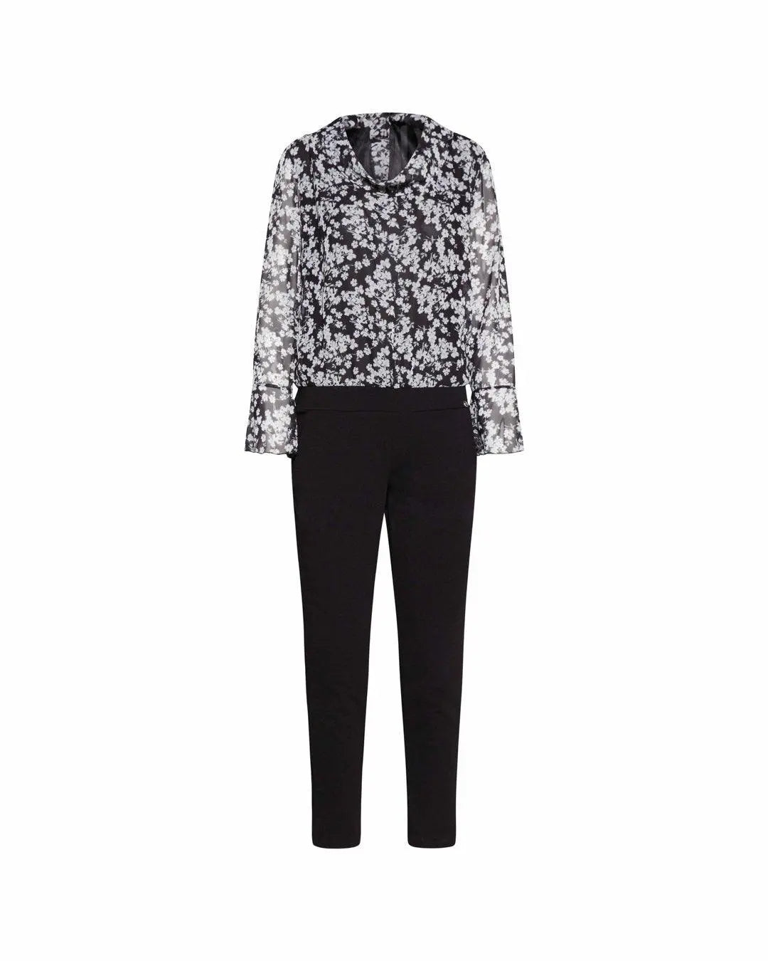 Tuta fantasia floreale NERO-PANNA IRONICA