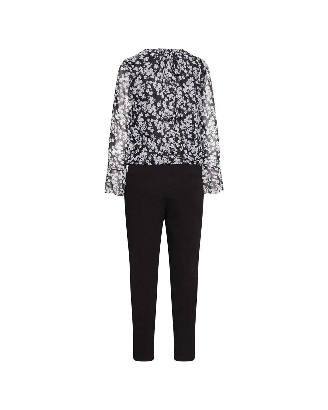 Tuta fantasia floreale NERO-PANNA IRONICA