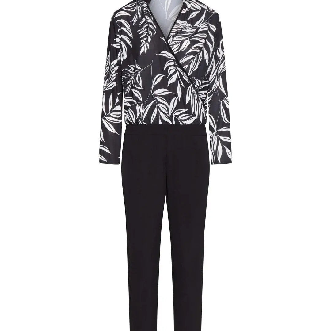 Tuta fantasia foglie NERO-BIANCO IRONICA XL