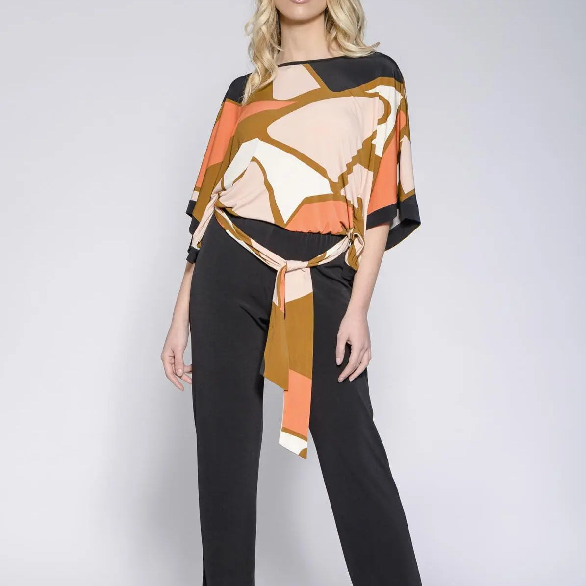 Tuta kimono fantasia NERO-ARANCIO DORABELLA XXL