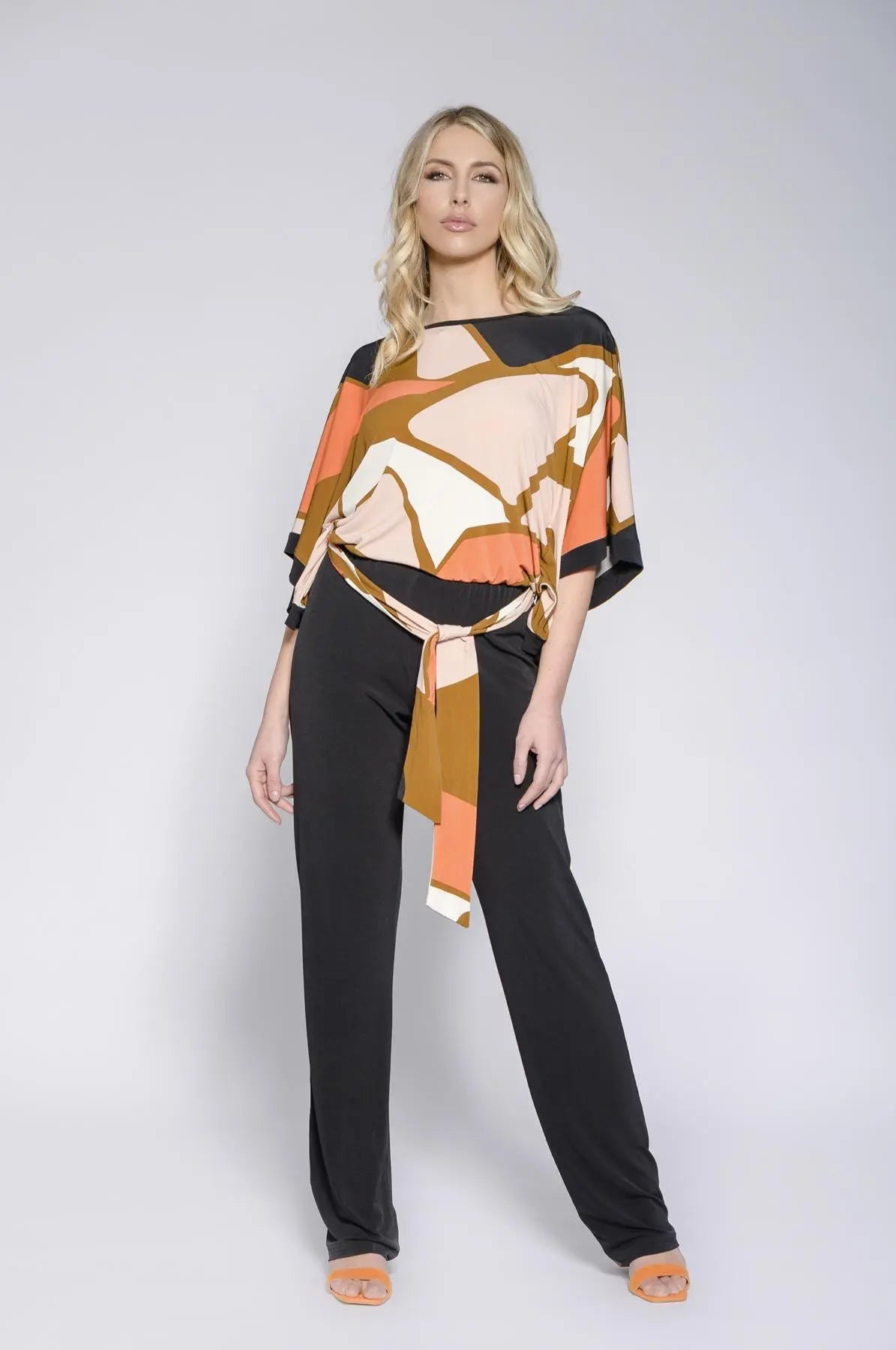 Tuta kimono fantasia NERO-ARANCIO DORABELLA XXL