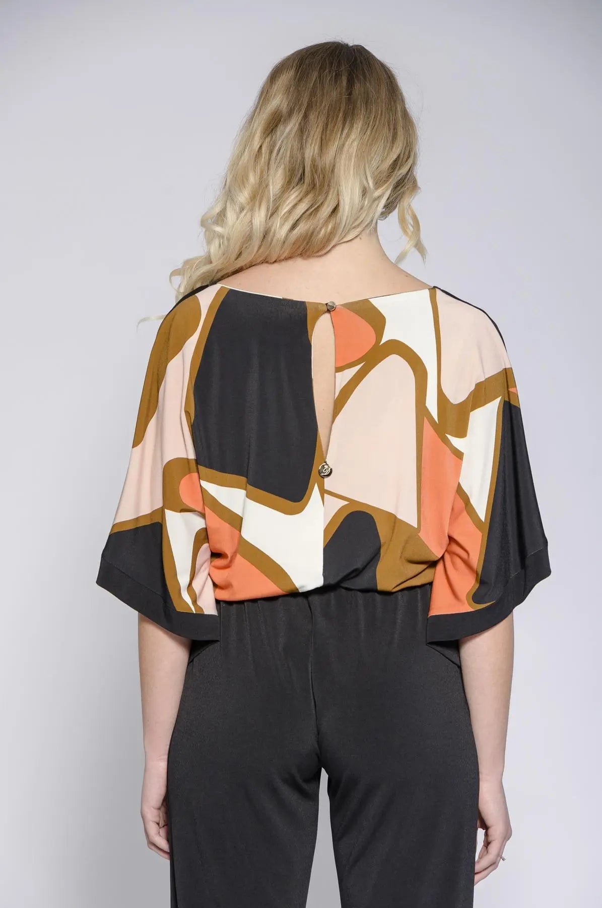 Tuta kimono fantasia NERO-ARANCIO DORABELLA