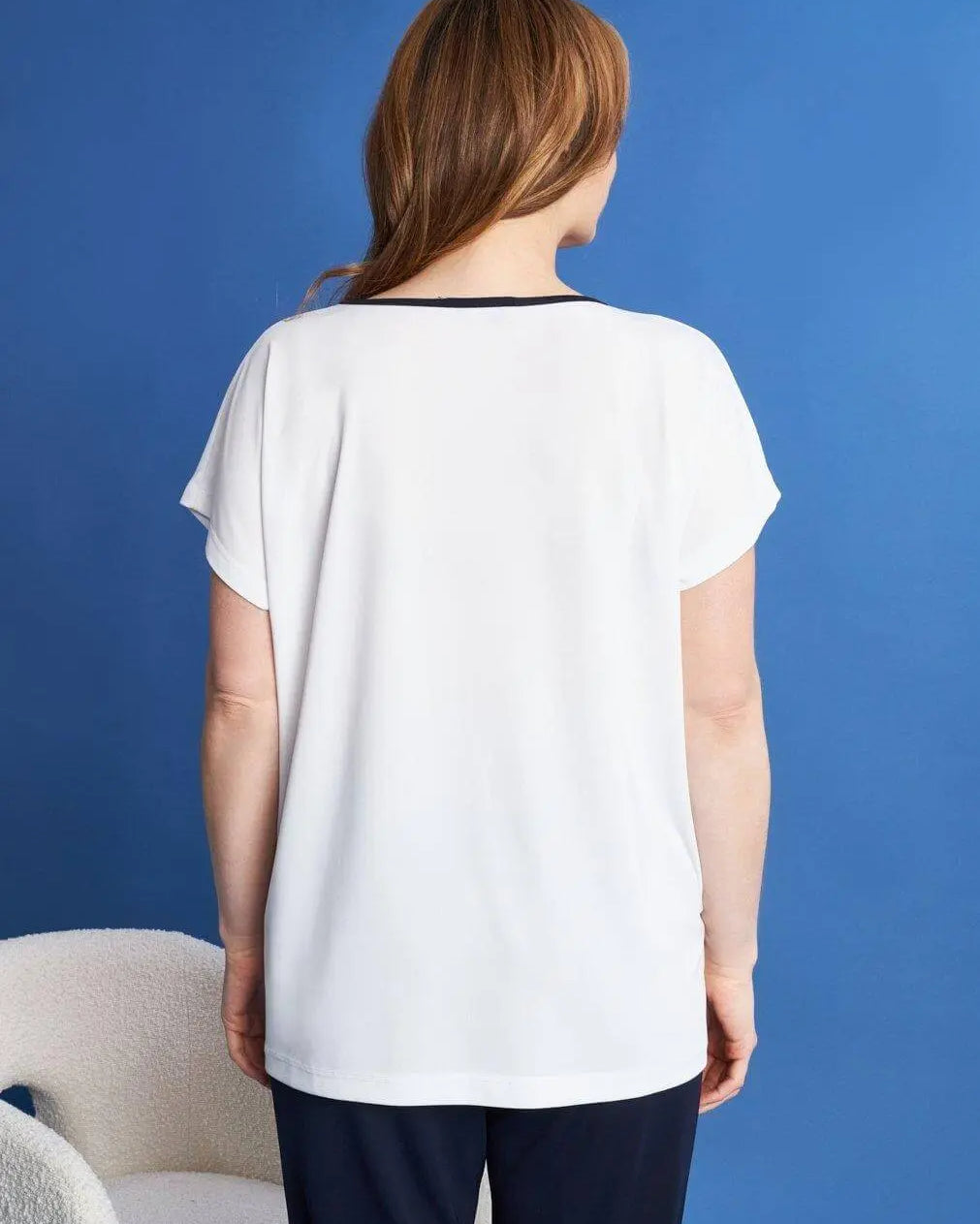 Twin set in jersey elasticizzato con profili a contrasto BLU DORABELLA PIU'