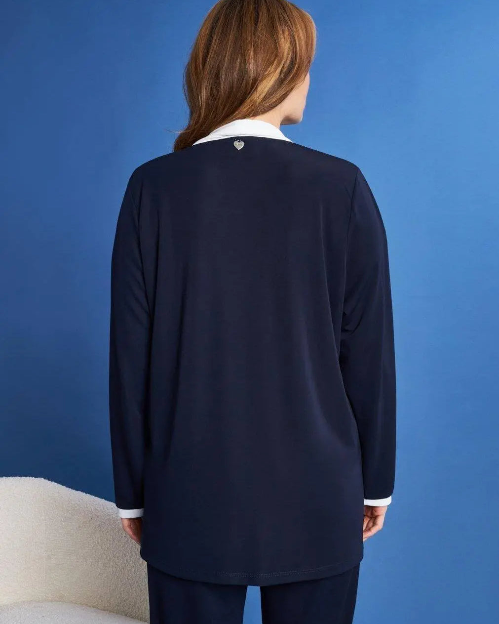 Twin set in jersey elasticizzato con profili a contrasto BLU DORABELLA PIU'