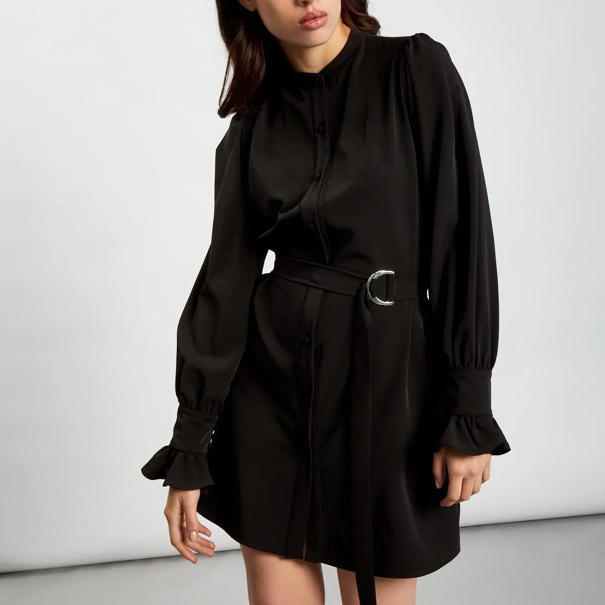 Vestito mini con cintura NERO IRONICA