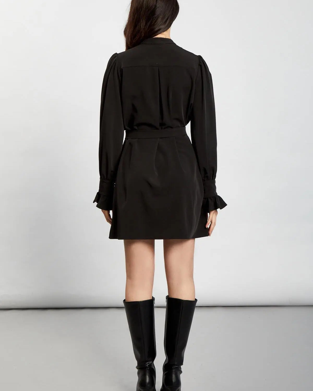 Vestito mini con cintura NERO IRONICA