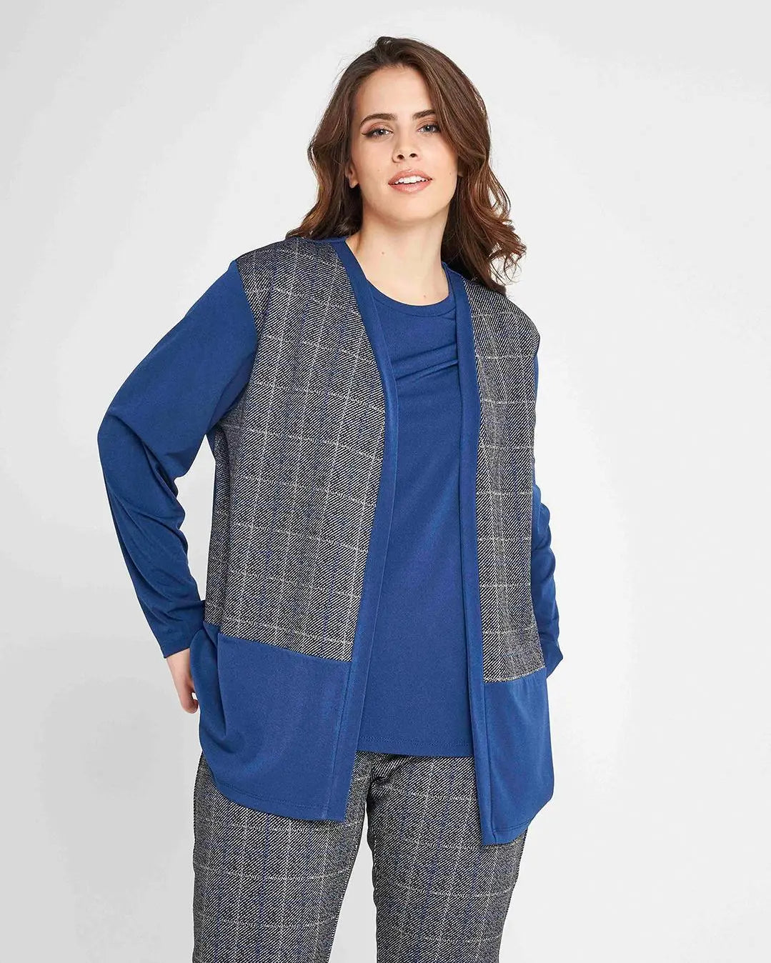 twinset unito principe di galles BLU DORABELLA PIU'